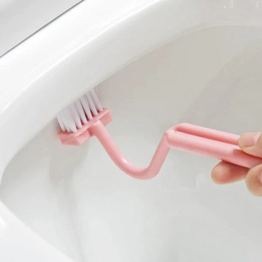 S Shape Toilet Cleaning Brush - Portable WC Scrubber