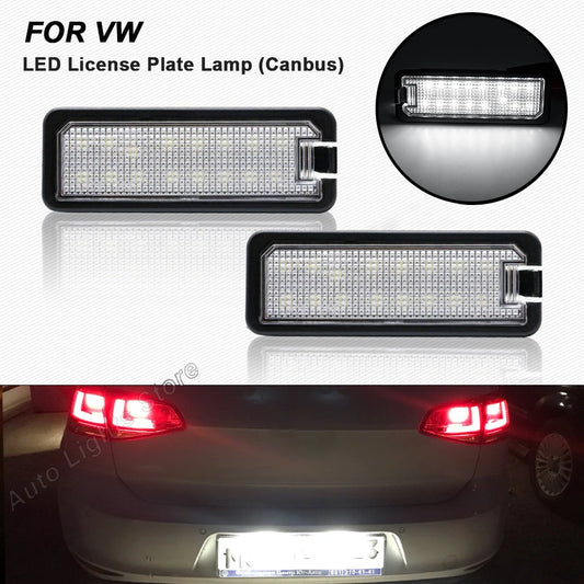 2x LED License Plate Lights For VW GTi Golf 4-7 Passat CC EOS